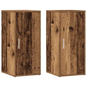 vidaXL Armoires &agrave; chaussures 2 pcs vieux bois bois d'ing&eacute;nierie