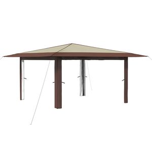 vidaXL Gazebo sans Paroi 4 x 4 m Cr&egrave;me et marron