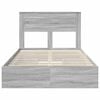vidaXL Lit de Rangement Gris Sonoma 135 x 190 cm Bois d'ing&eacute;nierie
