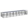 vidaXL Chenil d'ext&eacute;rieur avec toit pour chiens Acier 15,02 m&sup2;