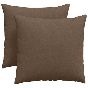 vidaXL Coussins de canap&eacute; 2 pcs Marron 45 x 45 cm tissu