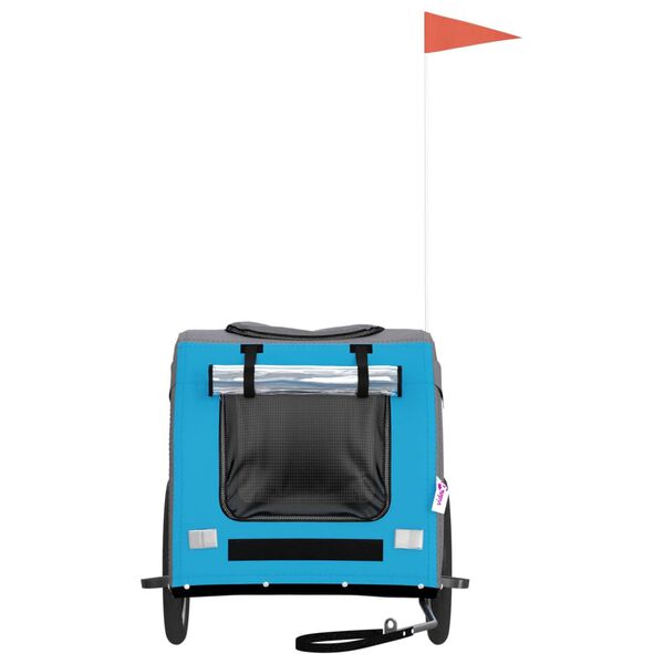 vidaXL Remorque de v&eacute;lo pour animaux de compagnie bleu et gris