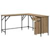 vidaXL Bureau Ch&ecirc;ne artisanal 141 x 141 x 75 cm Bois d'ing&eacute;nierie