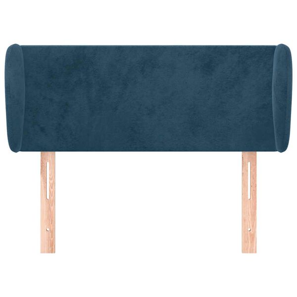 vidaXL T&ecirc;te de lit avec oreilles Bleu fonc&eacute; 83x23x78/88 cm Velours