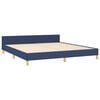 vidaXL Cadre de lit sans matelas bleu tissu
