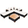 vidaXL Salon de jardin 6 pcs avec coussins r&eacute;sine tress&eacute;e noir