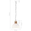 vidaXL Lampe suspendue industrielle Blanc Rond 51 cm E27 Manguier