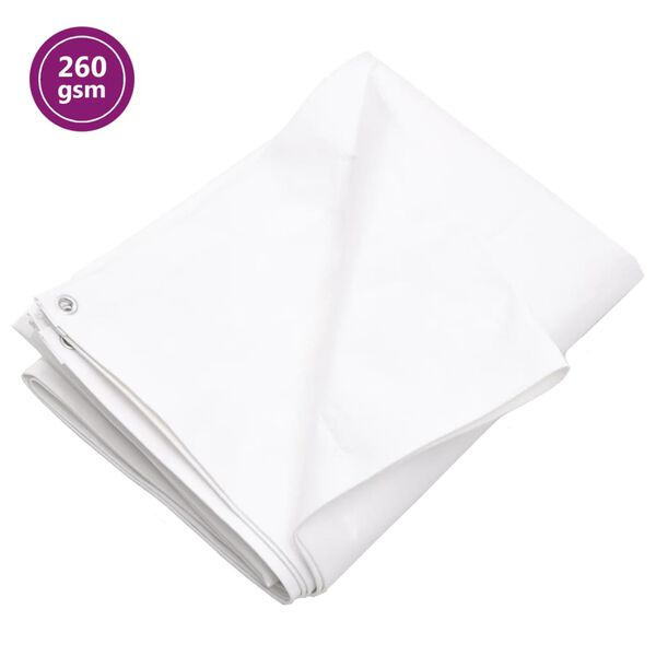vidaXL B&acirc;che 260 g/m&sup2; 8x10 m Blanc PEHD