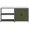 vidaXL Ensemble de rangement cuisine avec &eacute;tag&egrave;re 2 pcs Vert olive