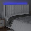 vidaXL T&ecirc;te de lit &agrave; LED Blanc 163x16x118/128 cm Similicuir