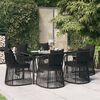 vidaXL Ensemble à manger de jardin et coussins 7 pcs Noir Rotin PVC