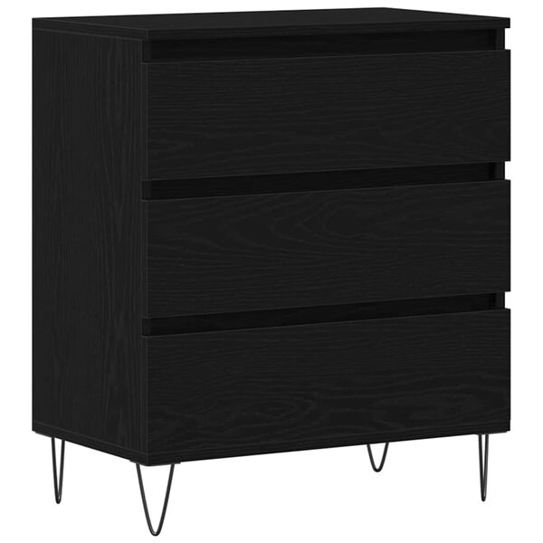 vidaXL Buffet avec tiroir Chêne noir 60 x 35 x 70 cm Bois d'ingénierie
