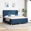 vidaXL Lit &agrave; ressorts avec matelas gris fonc&eacute; 90x190 cm Bleu tissu