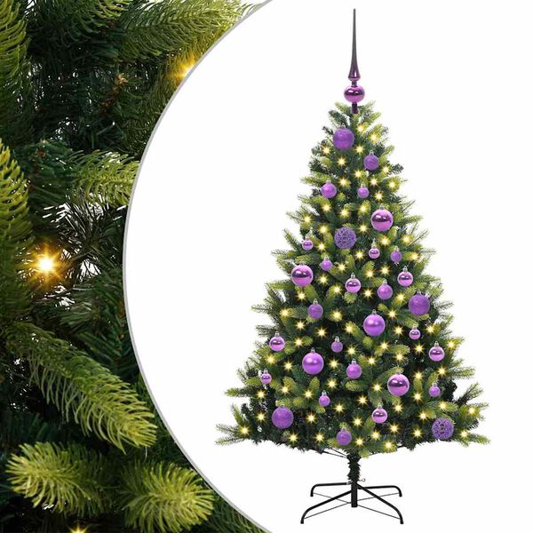 vidaXL Arbre de No&euml;l artificiel &agrave; charni&egrave;res 150 LED Vert 120 cm