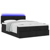 vidaXL Lit ottoman avec matelas et LED noir 140x190 cm tissu