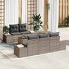 vidaXL Ensemble de canap&eacute; de jardin avec coussin 6 pcs Gris polyrotin