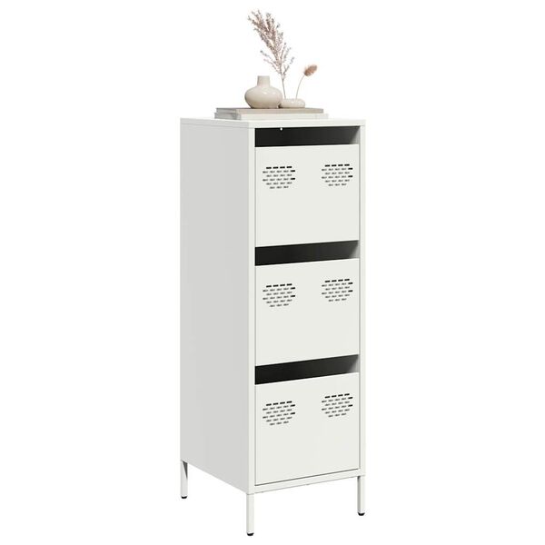 vidaXL Buffet haut blanc 39x35x103,5 cm acier
