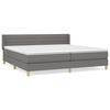 vidaXL Sommier &agrave; lattes de lit avec matelas Gris fonc&eacute; 200x200cm Tissu