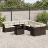 vidaXL Salon de jardin et coussins 11 pcs marron r&eacute;sine tress&eacute;e