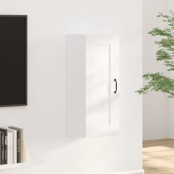 vidaXL Armoire suspendue Blanc 35x34x90 cm Bois d'ing&eacute;nierie