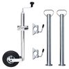 vidaXL Roue jockey 48 mm avec 2 tubes de support et 3 pinces fendues