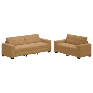 vidaXL Canap&eacute; 2 pc Marron Velours