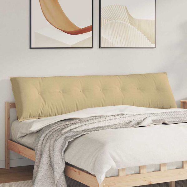 vidaXL Coussin de Dos Vert gris 200 x 50 cm Tissu en velours c&ocirc;tel&eacute;