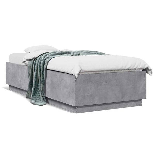 vidaXL Cadre de lit sans matelas gris b&eacute;ton 100x200 cm