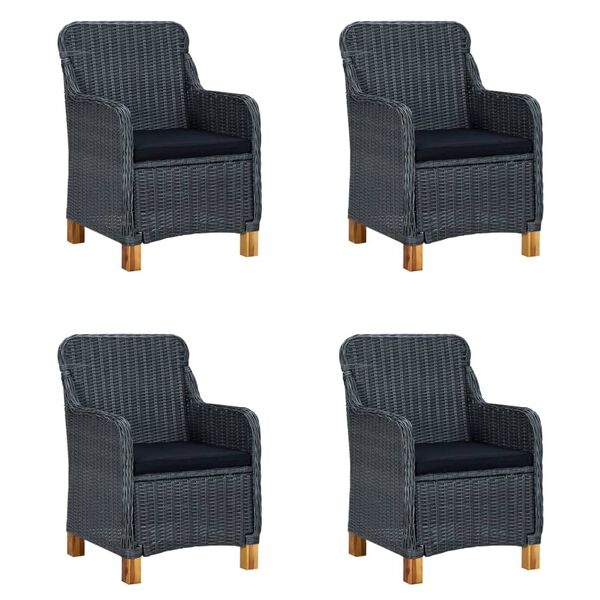 vidaXL Ensemble &agrave; manger de jardin 5 pcs Gris fonc&eacute;