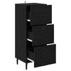 vidaXL Buffet Ch&ecirc;ne noir 34 x 34,5 x 90 cm Bois d'ing&eacute;nierie