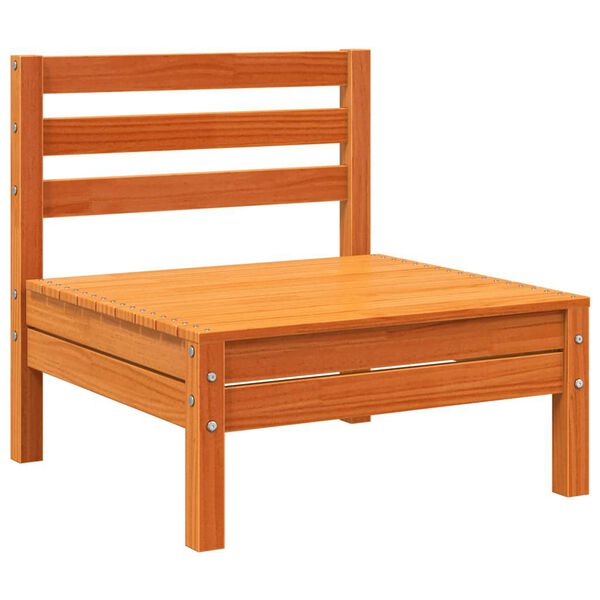 vidaXL Canapés de jardin sans accoudoirs 2 pcs cire marron bois massif