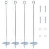 vidaXL Ancre de terre 4 pcs Argent&eacute; &Oslash;10 x 60 cm M&eacute;tal galvanis&eacute;