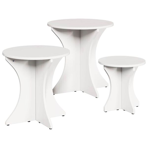 vidaXL Table basse 3 pcs Blanc