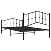 vidaXL Cadre de lit m&eacute;tal sans matelas avec pied de lit noir 107x203cm