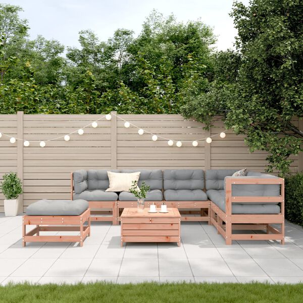 vidaXL Salon de jardin 8 pcs avec coussins bois massif douglas
