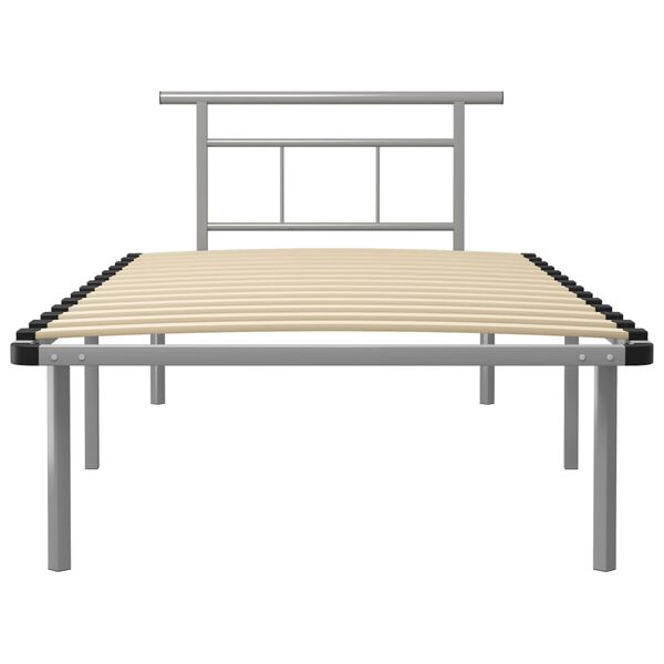 vidaXL Cadre de lit sans matelas gris métal 100x200 cm