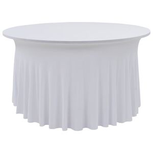 vidaXL Nappes &eacute;lastiques de table avec jupon 2 pcs 120x74 cm Blanc