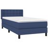 vidaXL Sommier &agrave; lattes de lit avec matelas Bleu 90x190 cm Tissu