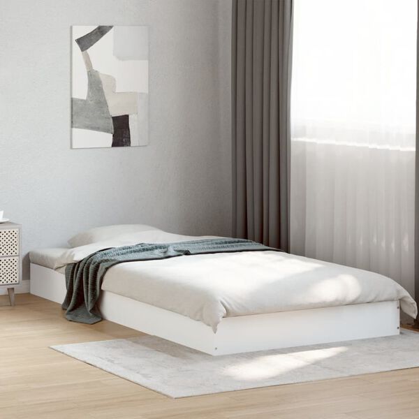 vidaXL Cadre de lit sans matelas blanc 90x190 cm bois d'ing&eacute;nierie