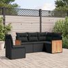vidaXL Salon de jardin 5 pcs avec coussins noir r&eacute;sine tress&eacute;e