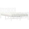 vidaXL Cadre de lit métal sans matelas et pied de lit blanc 135x190 cm