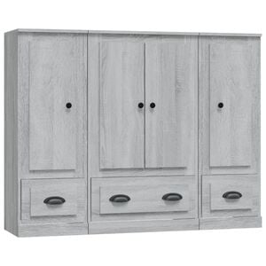 vidaXL Buffets 3 pcs sonoma gris bois d'ing&eacute;nierie