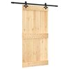 vidaXL Porte coulissante Naturel et noir 100 x 210 cm