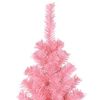 vidaXL Sapin de No&euml;l avec 300 LED avec support Rose 210 cm PVC