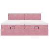 vidaXL Cadre de lit ottoman avec matelas rose 160x200 cm velours