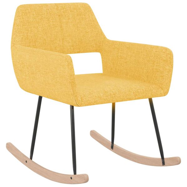 vidaXL Chaise &agrave; bascule Jaune Tissu