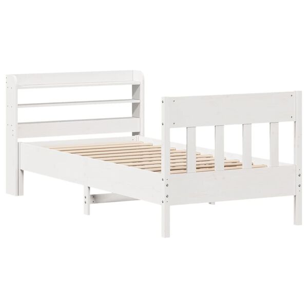vidaXL Cadre de lit sans matelas blanc 90x200 cm bois de pin massif