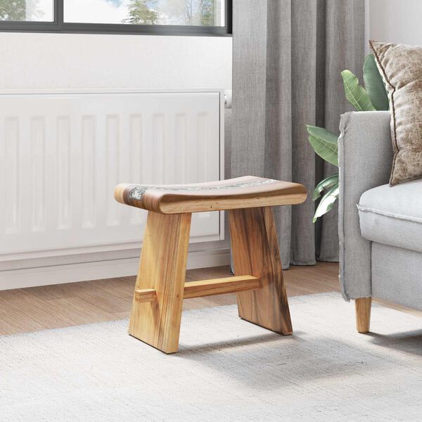 vidaXL Tabouret de salle de bain Naturel 50 x 30 x 45 cm Bois naturel
