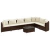 vidaXL Salon de jardin 8 pcs avec coussins marron r&eacute;sine tress&eacute;e