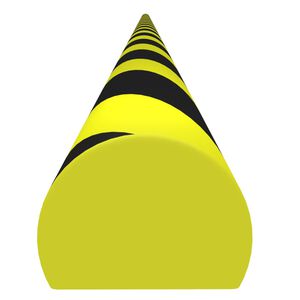 vidaXL Protecteur d'angle Jaune et noir 4x3x100 cm PU